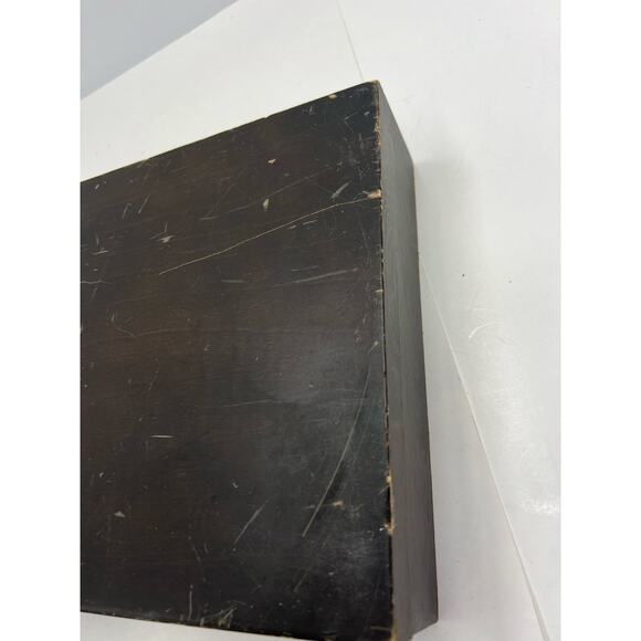 Antique Vintage Wooden Silverware Flatware Chest Blue Fabric Lined Storage Box - Picture 5 of 10